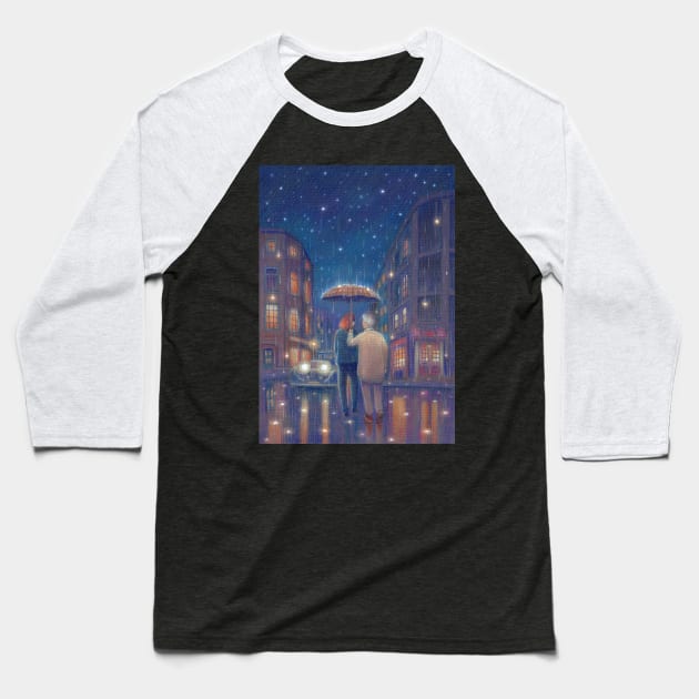 Raining stars Baseball T-Shirt by illustore